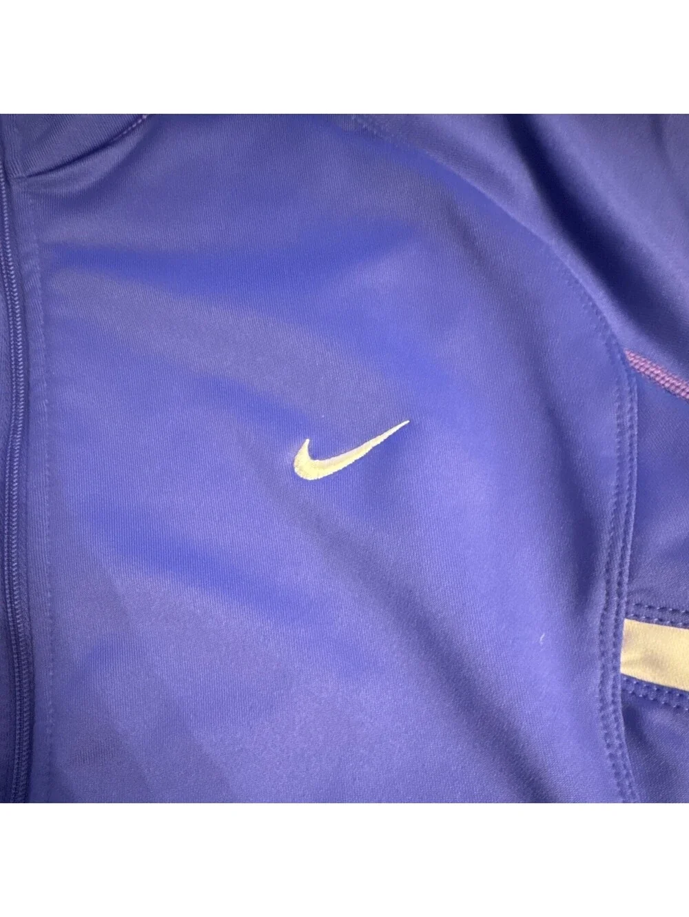 Nike FITDRY Women's Full Zip Collared Track Jacket Purple/White Size M [COPY]